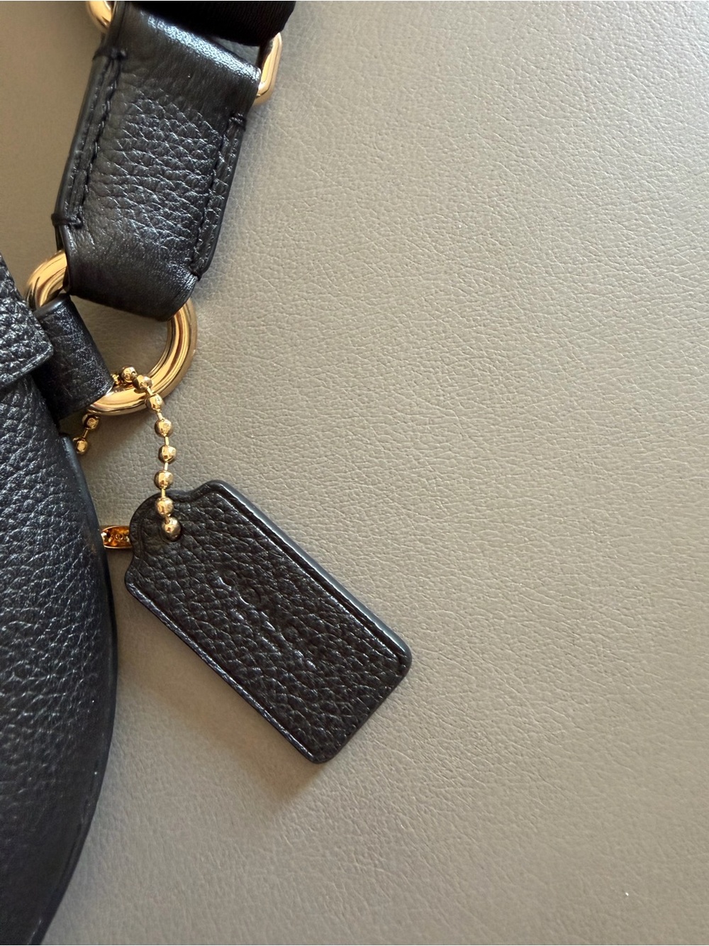 Coach Black Pebbled Leather Crossbody Belt Bag with Gold Hardware - Picture 2 of 3
